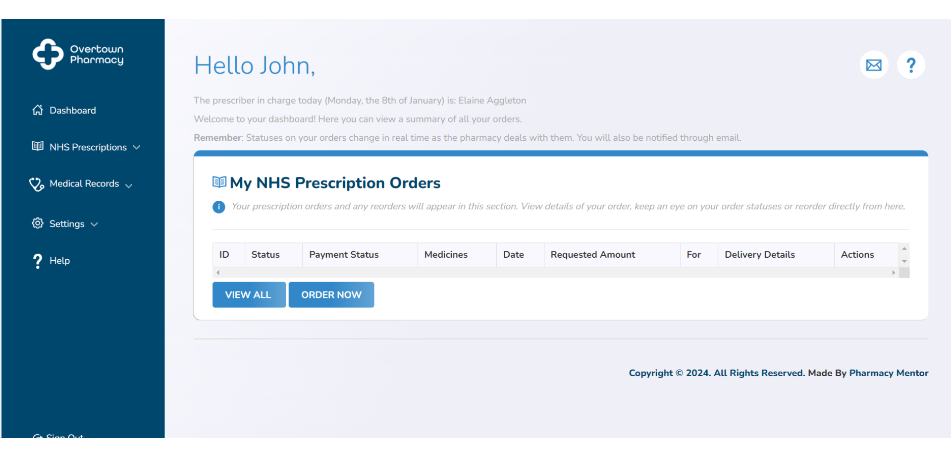 patient dashboard